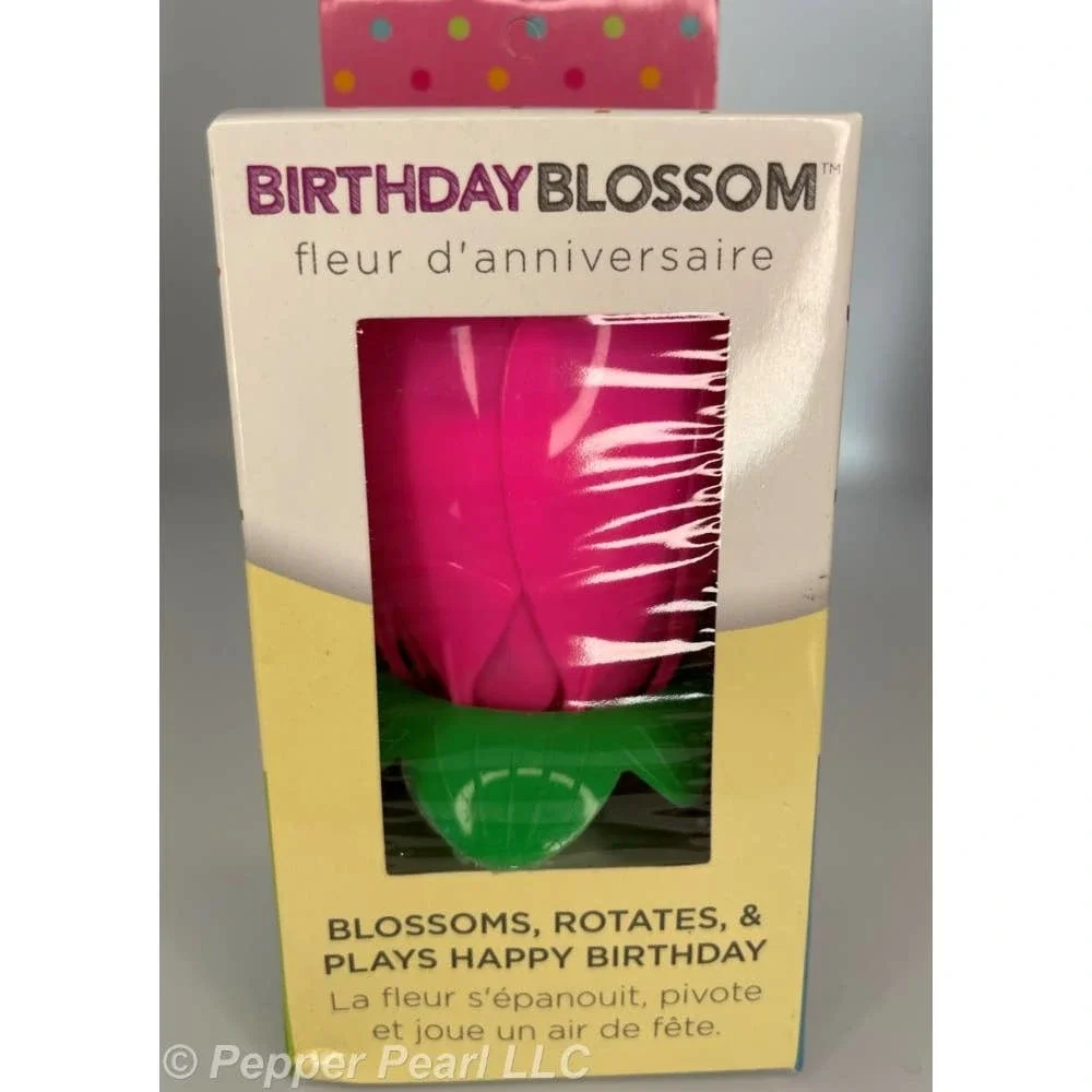 Lotus Birthday Cake Blossom 8 Candles Rotates Petals Open Plays Song 4 Pieces